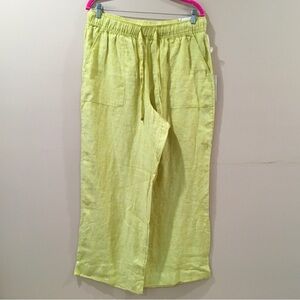 Joie Pants Pull On  Wide Leg Green Women XL Linen  Coastal Beach Basic NWT